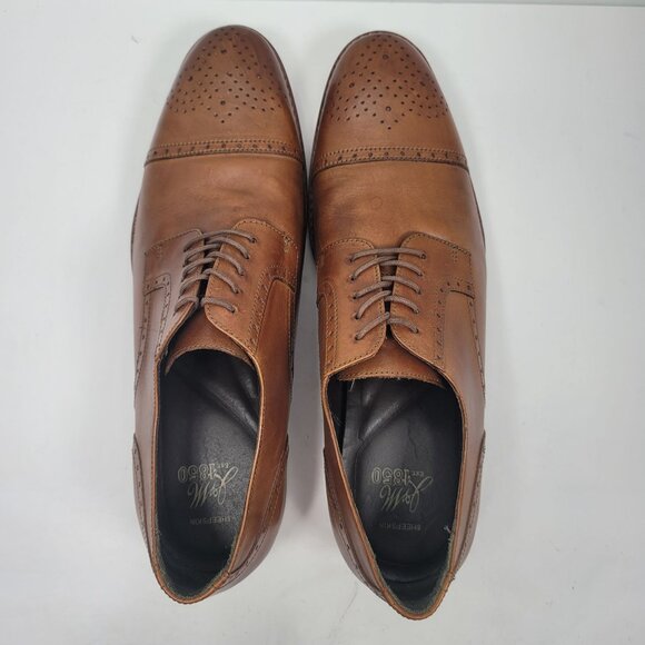 J&M Est 1850 Men’s Brown Leather Wing Tip Dress Shoes 20-1896 US Size 13 - Picture 5 of 8